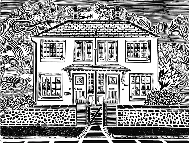 House on the Hill B&W