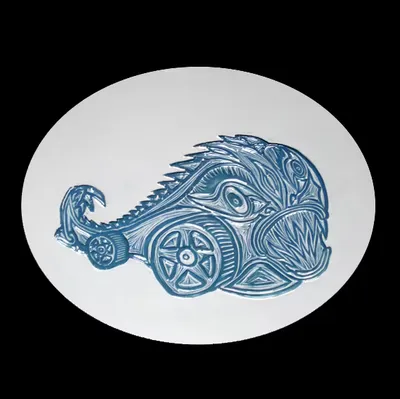 Fish Car - stoneware tile